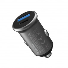 Автомобільний зарядний пристрій ColorWay 2USB (Type-C PD30W + USB QC3.0 18W) 48W Gray (CW-CHA065PD-GR)