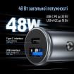 Автомобільний зарядний пристрій ColorWay 2USB (Type-C PD30W + USB QC3.0 18W) 48W Gray (CW-CHA065PD-GR)