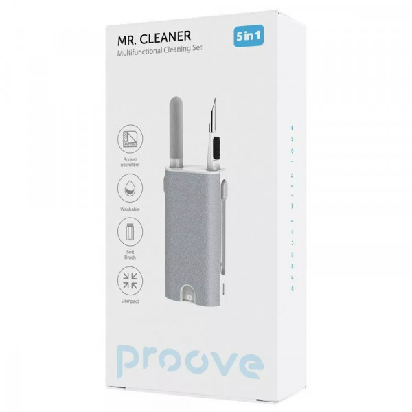 Багатофункціональний набір Proove Mr. Cleaner 5in1 для чищення електроніки та гаджетів White (MCS00000502)