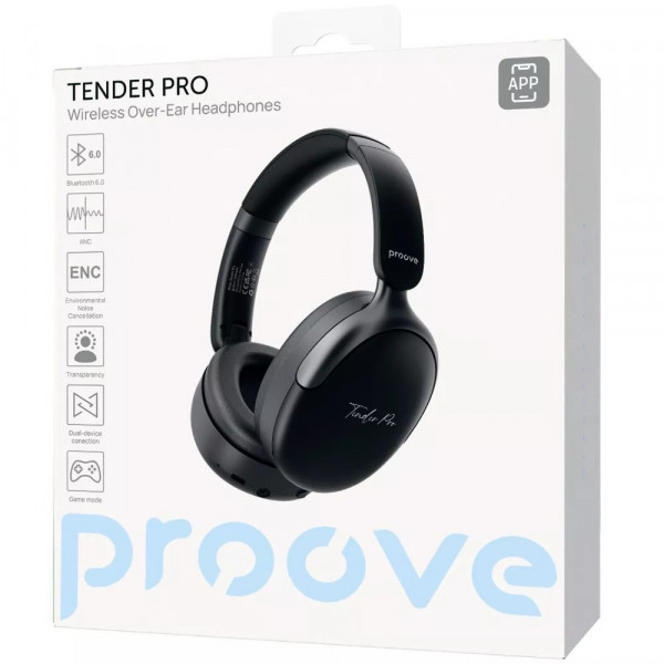 Bluetooth-гарнітура Proove Tender Pro with ANC (APP) Black (HPTP0001AP01)