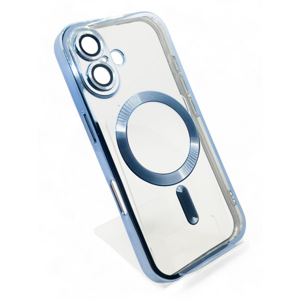 Чохол-накладка BeCover TPU Chrome Case MagSafe для Apple iPhone 16 Sierra Blue (712072)