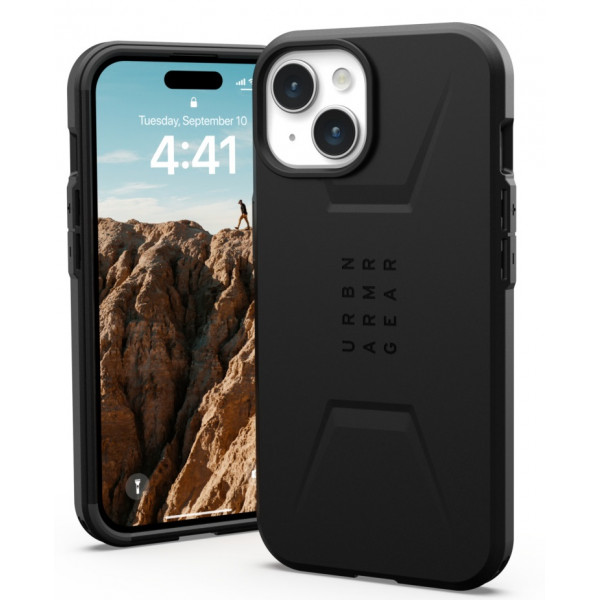 Чохол-накладка Urban Armor Gear Civilian Magsafe для Apple iPhone 15 Black (114287114040)