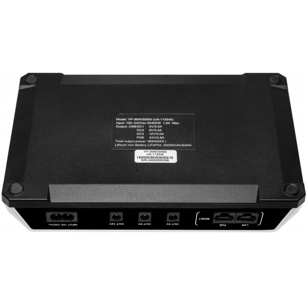 Джерело безперебійного живлення Yepo Mini DC-UPS YP-36W/20000mAh LiFePO4 DC-5V/9V/12V (UA-112545)