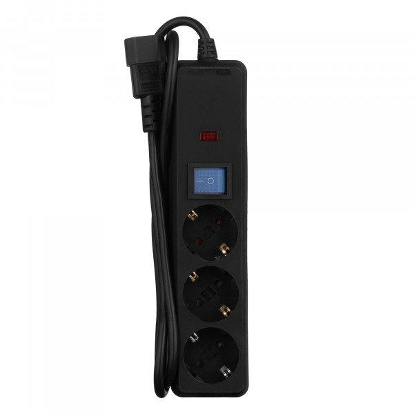 Фільтр живлення 2E 3 розетки, 1 м, черный (2E-U03C14M1BK)
