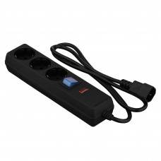 Фільтр живлення 2E 3 розетки, 1 м, черный (2E-U03C14M1BK)