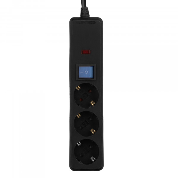 Фільтр живлення 2E 3 розетки, 1 м, черный (2E-U03C14M1BK)