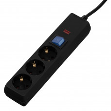 Фільтр живлення 2E 3 розетки, 1 м, черный (2E-U03C14M1BK)