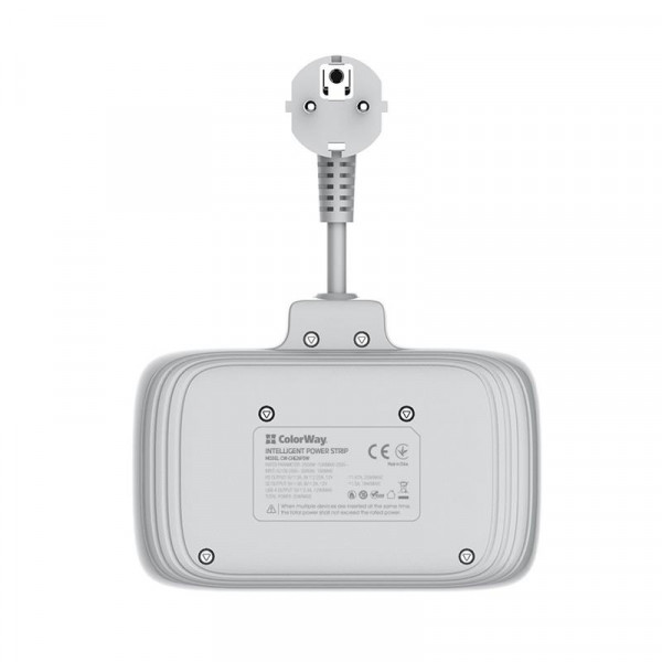 Фільтр живлення ColorWay CW-CHE24PDW 2 розетки, 4 USB, 2.5 cм, білий