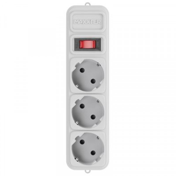 Фільтр живлення Maxxter (SPM3-G-10G) 3 розетки, 3м, білий