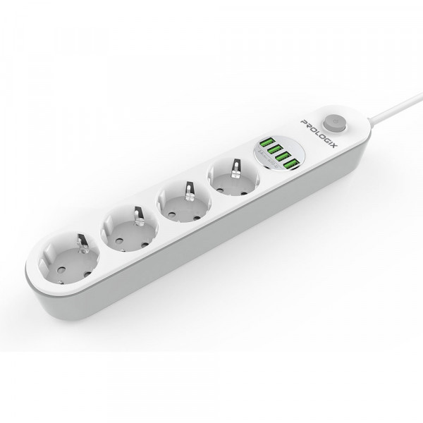 Фільтр живлення ProLogix Premium (PR-SE4432W) 4 розетки, 4 USB, 2 м, білий
