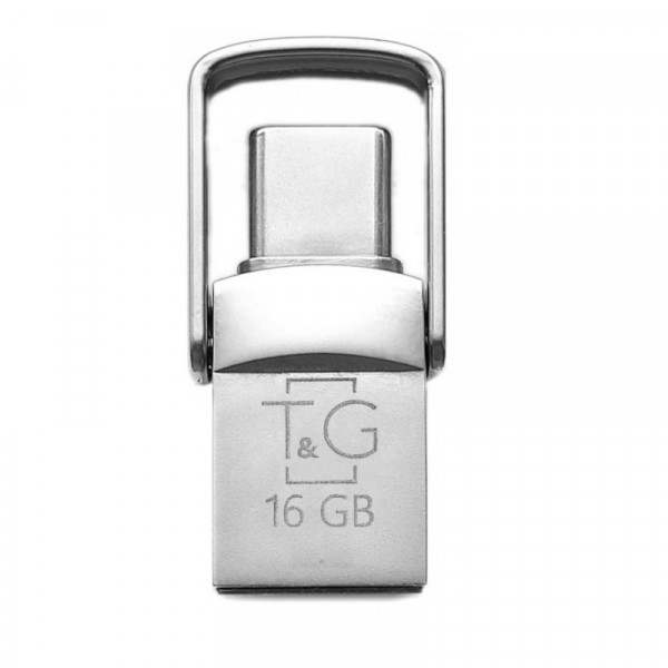 Флеш-накопичувач USB 2.0 16GB Type-C T&G 104 Metal Series Silver (TG104TC-16G)