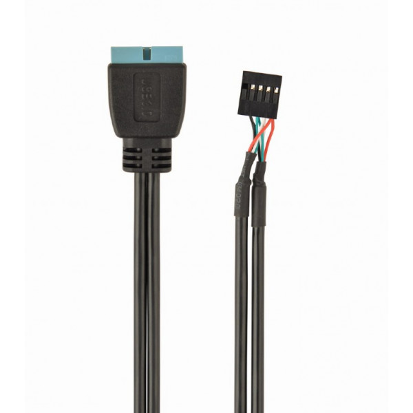 Кабель Cablexpert USB 2.0 9-pin - USB 3.0 19-pin (F/M), 0.15 м, внутрішній, чорний (CC-U3U2-01)