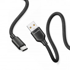 Кабель ColorWay USB - USB Type-C (M/M), TPE embossed, 3А, 2 м, Black (CW-CBUC102-BK)
