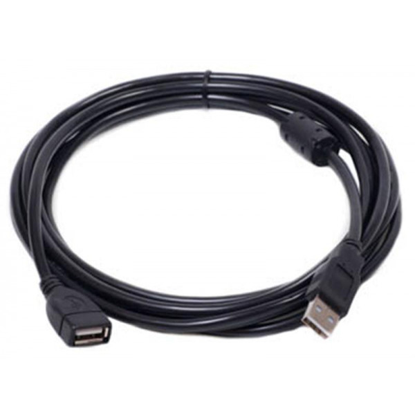 Кабель PowerPlant (KD00AS1212) USB2.0(AF)-USB2.0(AM), 5м, One ferrite, Black