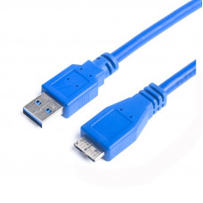 Кабель ProLogix USB - micro USB Type-B V 3.0 (M/M), 0.5 м, синій (PR-USB-P-12-30-05m)