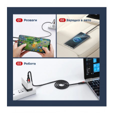 Кабель Remax Lesu USB Type-C - USB Type-C 65W, 1м, Black (RC-195)