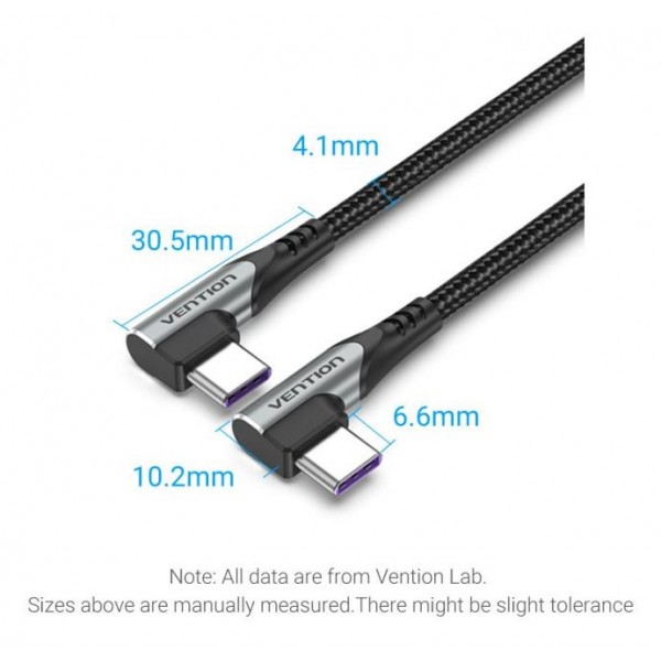 Кабель Vention USB Type-C - USB Type-C (M/M), 1.5 м, Grey (TANHG)