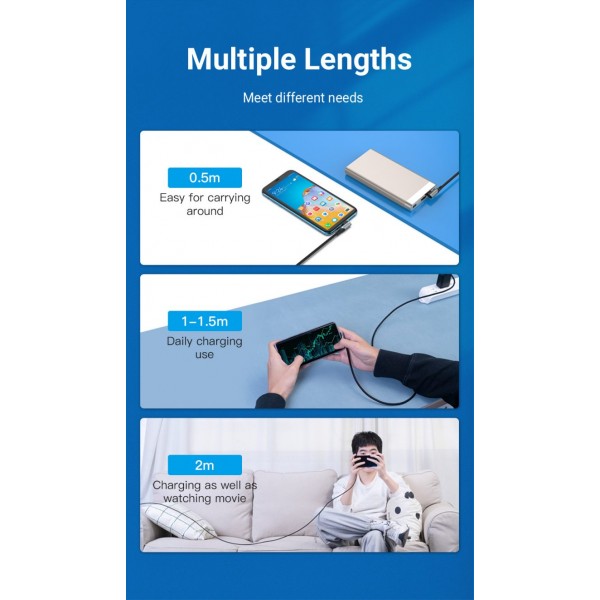 Кабель Vention USB Type-C - USB Type-C (M/M), 1.5 м, Grey (TANHG)