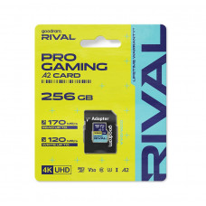 Карта пам`яті MicroSDXC 256GB UHS-I/U3 Class 10 Goodram RIVAL M2AA R170/W120MB/s + SD-adapter (GGSM2AA-2560R12)