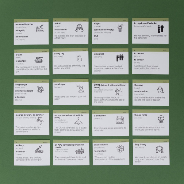 Картки для вивчення англійської мови English Student. Military English
