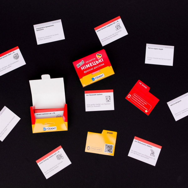 Картки для вивчення німецької мови English Student. Німецькі фразові дієслова