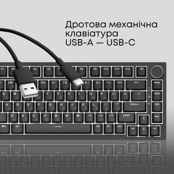 Клавіатура Ajazz AK820 Red Switch Black USB-C (AK820-R-B)