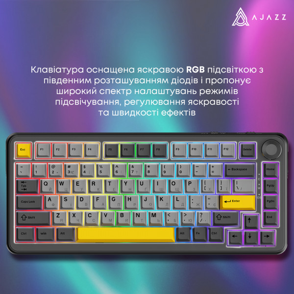 Клавіатура бездротова Ajazz AK820 Max Plus Day Dream Switch Black (AK820MAX-DD-BGY)