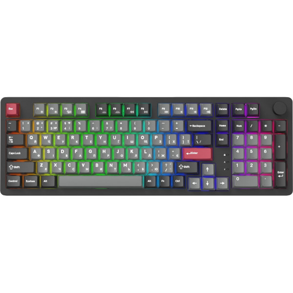 Клавіатура бездротова GamePro Asgard Drakkar Keychron Super Red Switch Black (MK305BK)