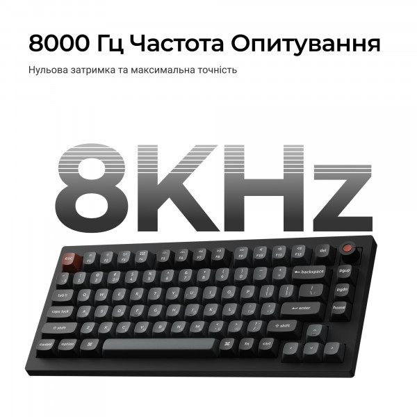 Клавіатура Keychron V1 8K Keychron Super Red Switch Black RGB (V1W-D1-UA)