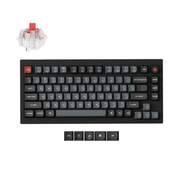 Клавіатура Keychron V1 8K Keychron Super Red Switch Black RGB (V1W-D1-UA)