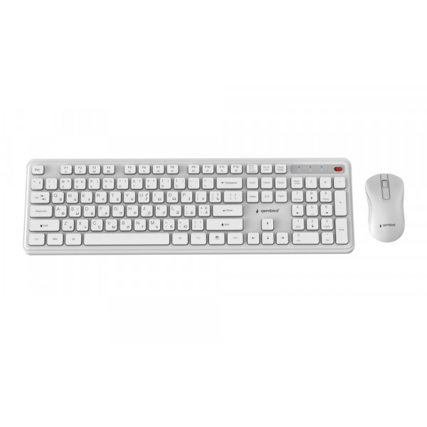 Комплект (клавіатура, миша) бездротовий Gembird KBS-WPS-01-W-CYRL White