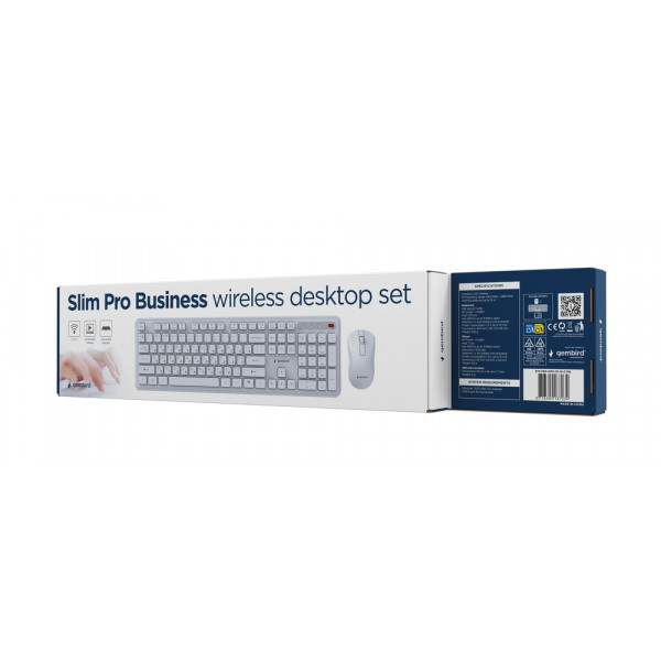 Комплект (клавіатура, миша) бездротовий Gembird KBS-WPS-01-W-CYRL White