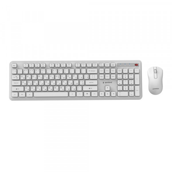 Комплект (клавіатура, миша) бездротовий Gembird KBS-WPS-01-W-CYRL White