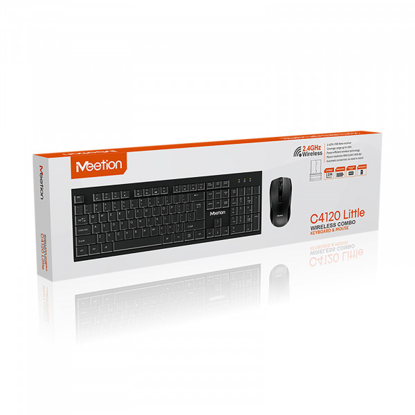 Комплект (клавіатура, миша) бездротовий Meetion C4120 Little Black (MT-C4120LITTLE-A-RUA)