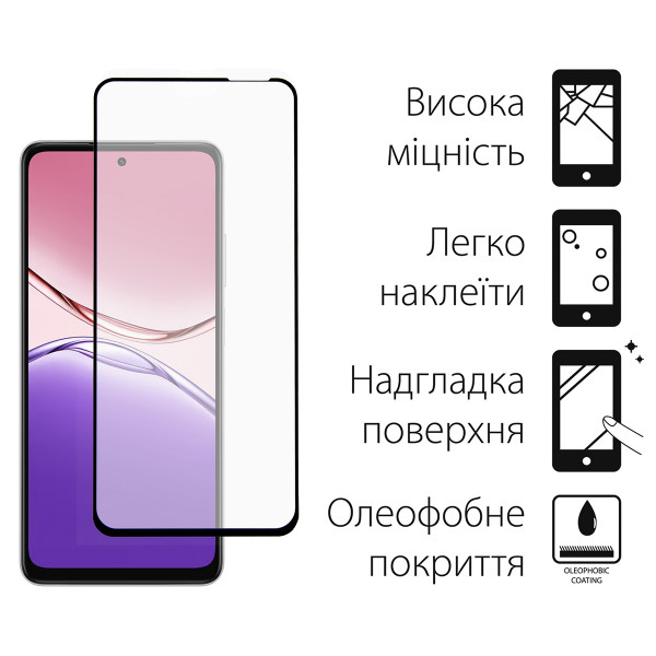 Комплект захисних стекол Dengos для Oppo A5x Black Full Glue (DG-TGSCP-11)