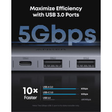 Концентратор Anker USB-C Hub 7-in-1 Black (A83D2HA1)