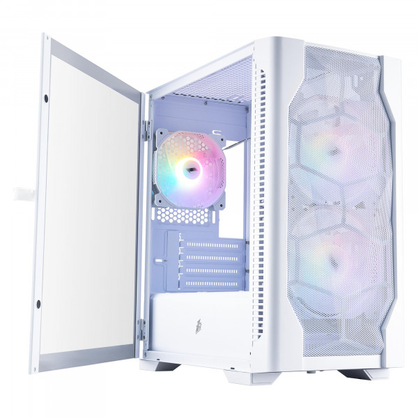 Корпус 1stPlayer D4-M-WH-2F1P-W-1F1-W White