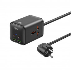 Мережевий фільтр XO (WL24.black) 2 розетки, 2 х USB, 2 x USB-C, 1.5 м, Black