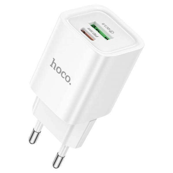Мережевий зарядний пристрій Hoco C149A 1USB-C/1USB PD/QC 30W White (6942007630337)
