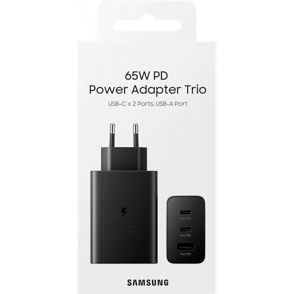 Мережевий зарядний пристрій Samsung Trio 65W Black (EP-T6530NBEGEU)