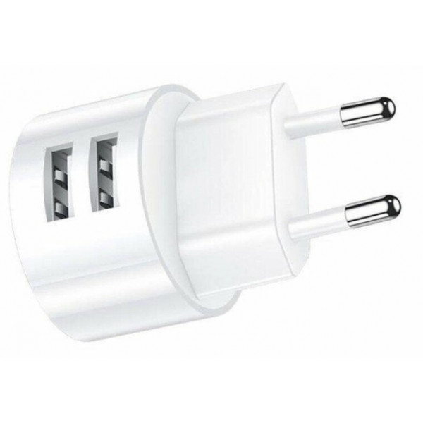 Мережевий зарядний пристрій Usams T20 (2USB, 2.1А) White (CC80TC01)