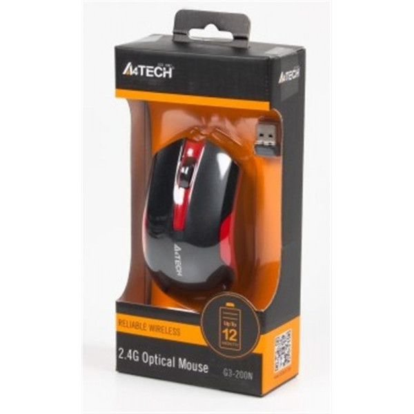 Мишка бездротова A4Tech G3-200N Black/Red USB V-Track