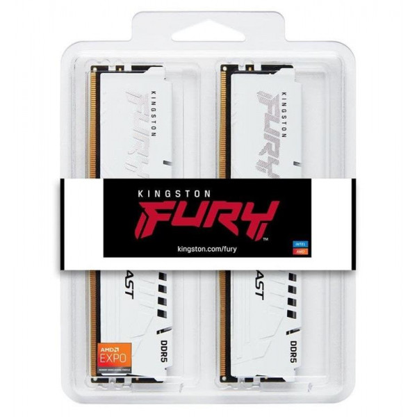 Модуль пам`ятi DDR5 2х32GB/5600 Kingston Fury Beast White (KF556C36BWEK2-64)