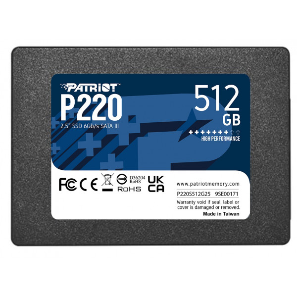 Накопичувач SSD 512GB Patriot P220 2.5" SATAIII TLC (P220S512G25)