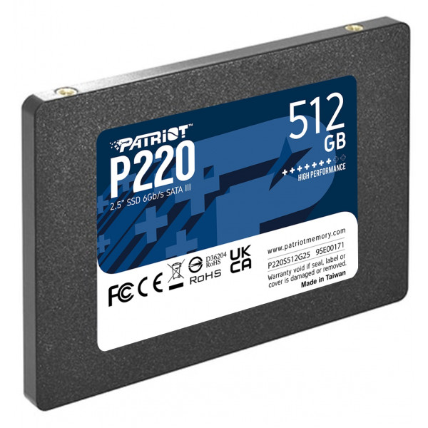 Накопичувач SSD 512GB Patriot P220 2.5" SATAIII TLC (P220S512G25)