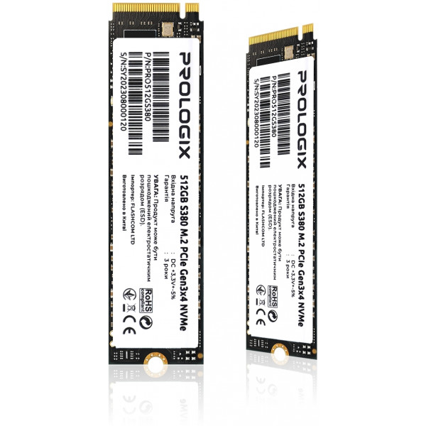 Накопичувач SSD 512GB Prologix S380 M.2 2280 PCIe 3.0 x4 NVMe TLC (PRO512GS380)