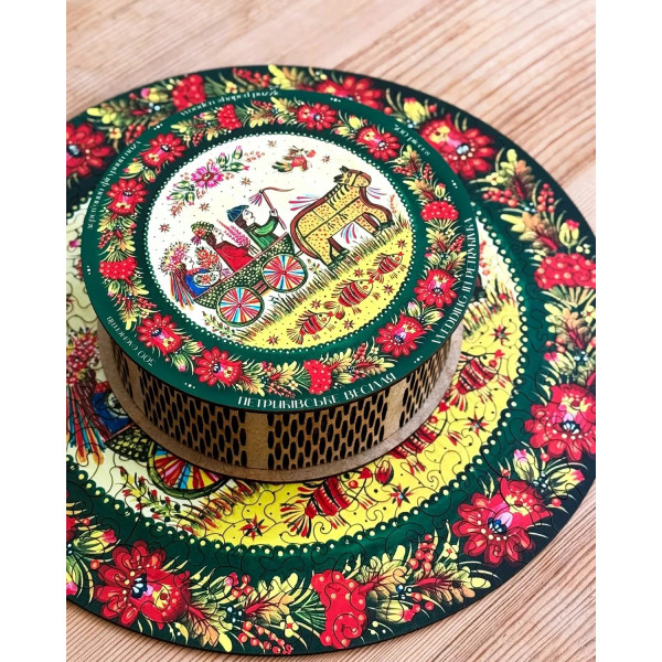 Пазл дерев`яний UkrainianPuzzles Петриківське весілля