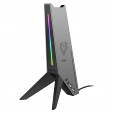 Підставка для навушників Vertux Zulu 2xUSB 2.0 / Mini Jack 3.5 мм Black (zulu.black)