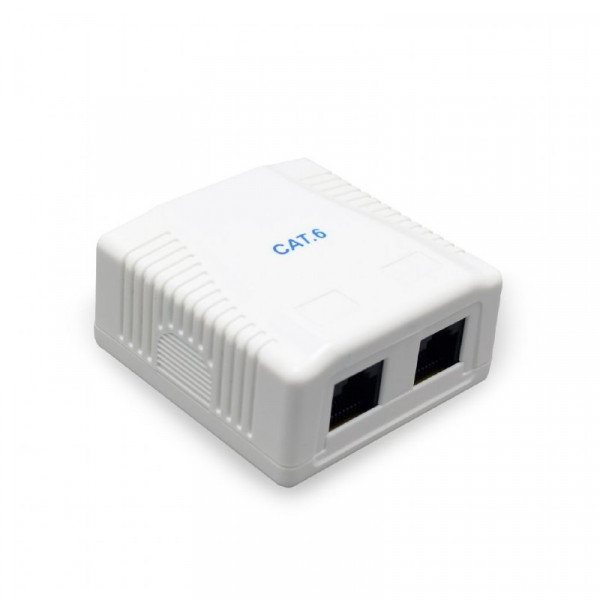 Розетка Cablexpert (NCAC-2F6-01) RJ-45, Cat6, зовнішня, біла