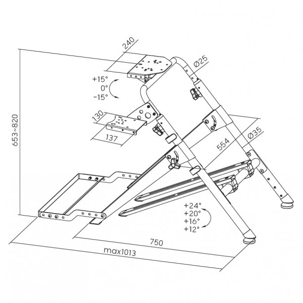Стенд для кріплення керма, коробки передач та педалей GamePro RS033